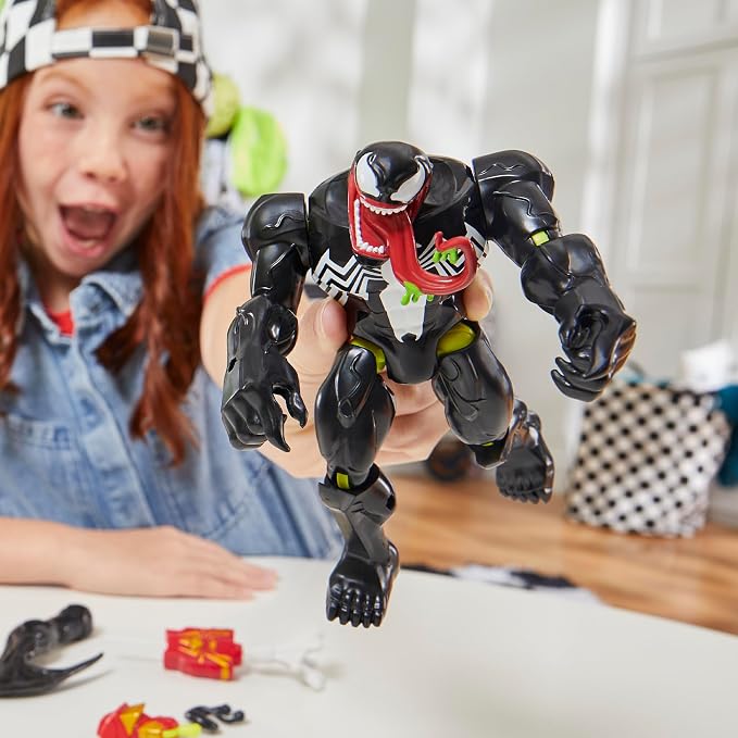 Spider-Man MixMashers Marvel Venom Custom Spider-Man Mix-and-Match Deluxe Action Figure & Accessories, 5-Inch-Scale (12 cm) Super Hero Toys for Kids Ages 4+