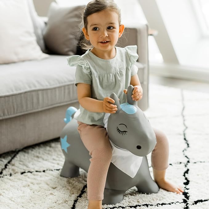Kindsgut Bouncy Animal Hopper – Inflatable Bouncing Ride-On Toy for Kids & Toddlers Age 2+, Designed in Germany, Indoor & Outdoor, Pony