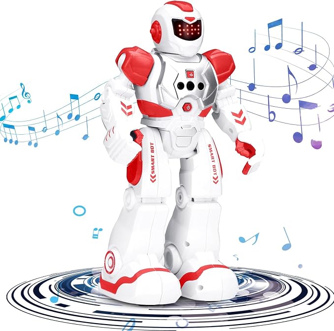 KingsDragon Robots Toy for Kids, RC Gesture Sensing Toy, Interactive Walking Singing Dancing Robot Birthday Presents for Boys Girls Age 6 7 8 9 Years Old,Red