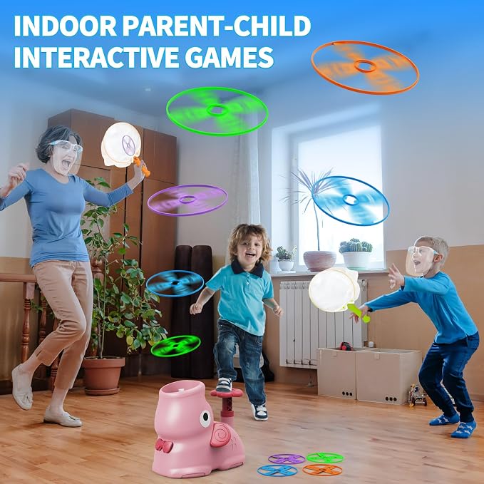 CPSYUB Outdoor Stomp Flying Disc Launcher Toys for Kids Ages 3 4 5 6 7 8 9 10, Elephant Butterfly Catching Game, Outside Yard Activities Chasing Toy, Outdoor Birthday for 3-8 Year Old Boys Girls