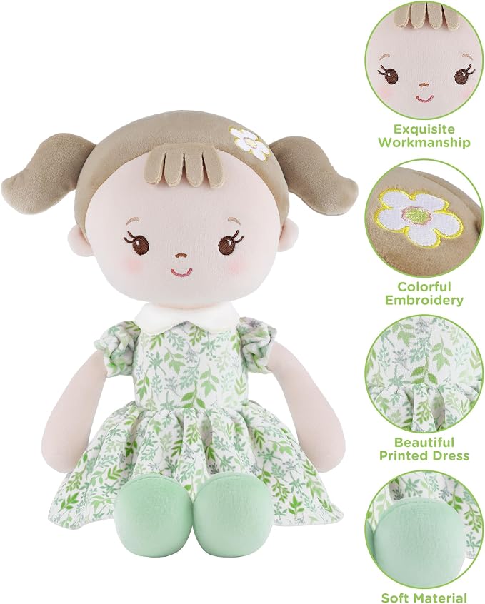 GAGAKU Soft Baby Doll Toys (16'') for Girls, My First Baby Rag Dolls for Girl Birthday Gift Plush Doll Toys Machine Washable Baby Doll for Toddler Kids Infants
