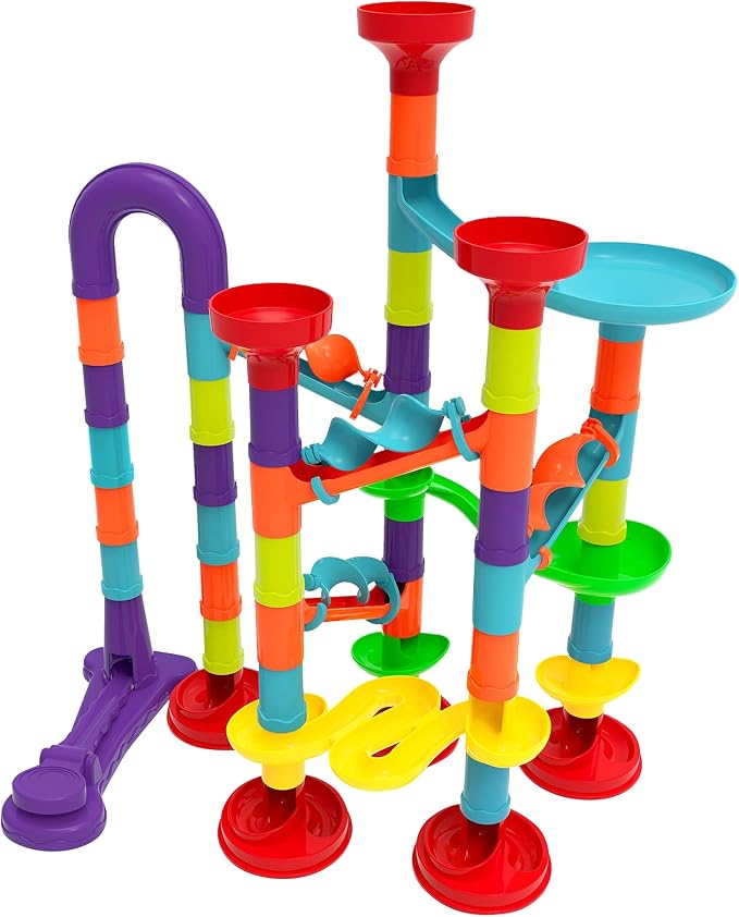Blacka Marble Run Maze Race Game Glass Marbles for Kids Age 3 4 5 6 Boys Girls Educational Preschool Toys Block Toy Set As Xmas Birthday Present Festival Gifts, Small