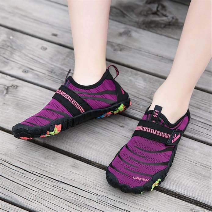 UBFEN Water Shoes for Kids Boys Girls Aqua Socks Barefoot Beach Sports Swim Pool Quick Dry Lightweight Toddler Little Big Kid