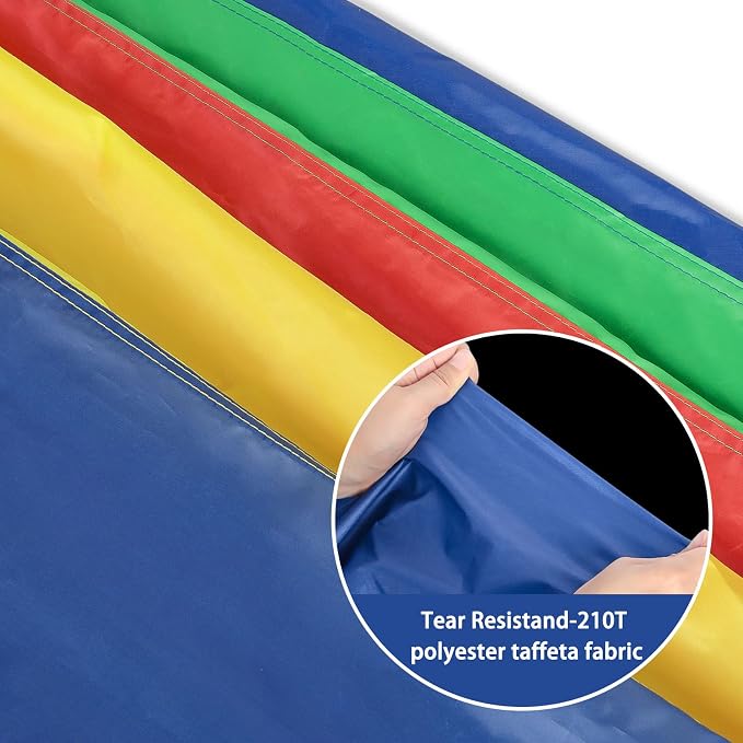 Sonyabecca Kids Play Parachute, Play Parachute 16ft with 12 Handles for Kids Cooperation Group Play