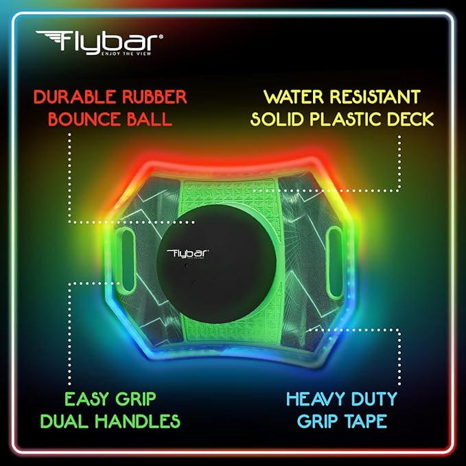 Flybar LED Pogo Trick Ball for Kids Balance Bounce Board w/Anti-Slip Deck