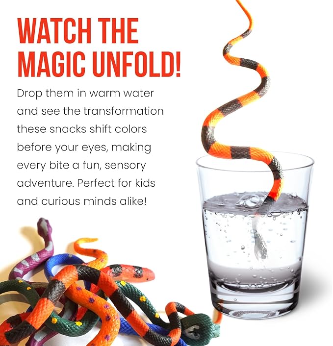 Color Changing Snake Toys, 6 Pack Stretchy Sensory Fidgets for Kids
