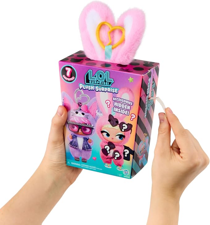 LOL Surprise Plush Surprise! Cinna-Bun Plush Doll with Hidden Fashions, On-the-Go Play, 7 Total Surprises – Great Gift for Kids Ages 3+