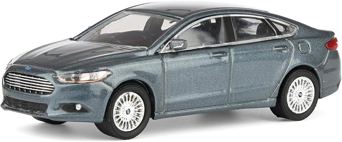 Greenlight 1/64 2013 Ford Fusion SE, Gray, Rick's Auto Sales, LP Diecast Exclusive 51623