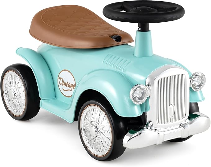 Costzon Ride On Push Car for Toddlers, Classic Kids Ride On Car Foot-to-Floor Sliding Car with Steering Wheel, Horn & Under Seat Storage, Ride On Toy for Boys Girls 18-36 Months (Green)