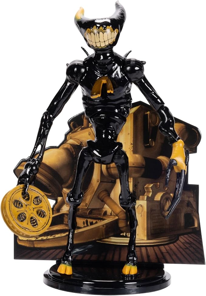 Bendy and the Ink Machine Collectible Action Figures 6.5” Scale Ink Demon with The End Reel Accessory