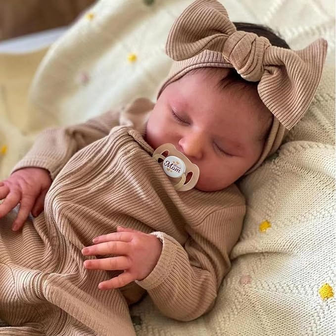 ADFO 20 Inches Realistic Reborn Baby Dolls Girl for Kids Ages 3+ | Soft Vinyl Real Life Reborn Baby Dolls, Lifelike Details, Includes Feeding Accessories