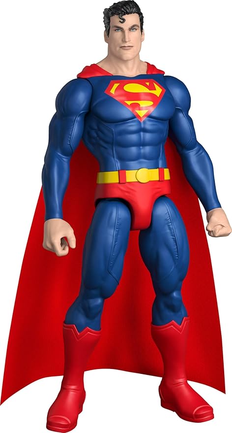 Mattel DC 12-Inch Superman Action Figure, Classic Red & Blue Super Suit with Fabric Cape, Detailed Design & 7 Points of Articulation