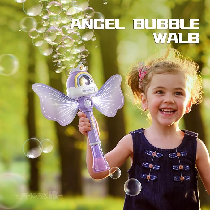Unicorn Bubble Wands for Kids Girls with Rotating Design, Outdoor Bubble Maker Toys for Kids Ages 3-8, Light Up & Music Fairy Wands, Party Birthday for 3+ Year Old Girls