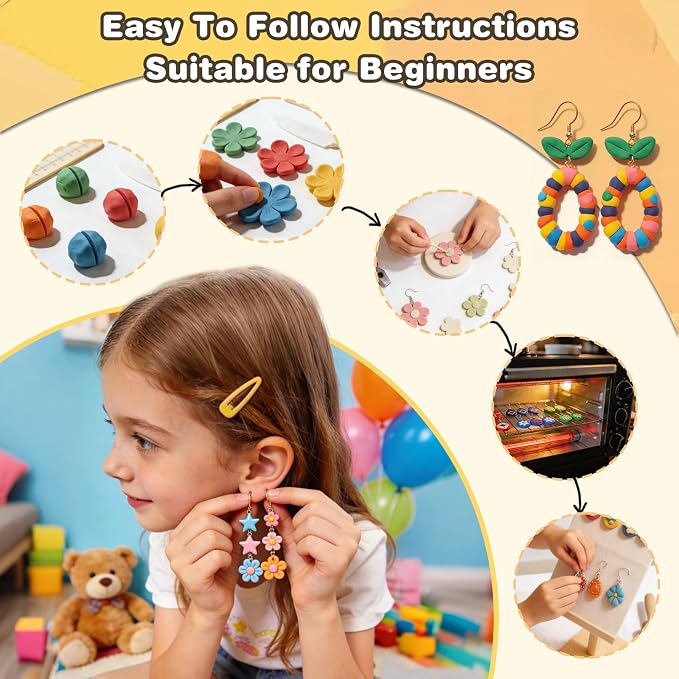 Ixiaoyoo 51 Colors Polymer Clay, DIY Modeling Clay Starter kit for Kids, Oven Baked Model Clay Art & Crafts Toys with Sculpting Tools, Non-Sticky, Birthday & Christmas Gift for Kids & Adults Artists