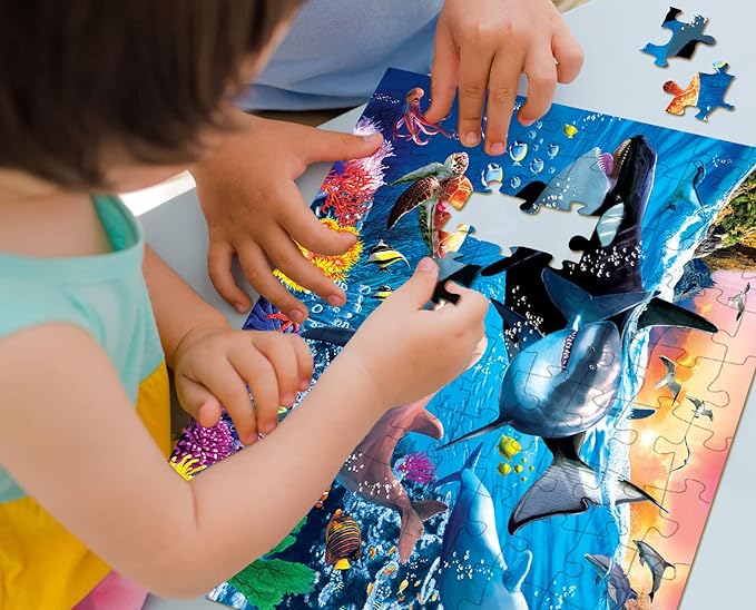 Puzzles for Kids Ages 4-8 Year Old - Underwater World,100 Piece Jigsaw Puzzle for Adults Toddler Children Learning Educational Puzzles Toys for Boys and Girls.
