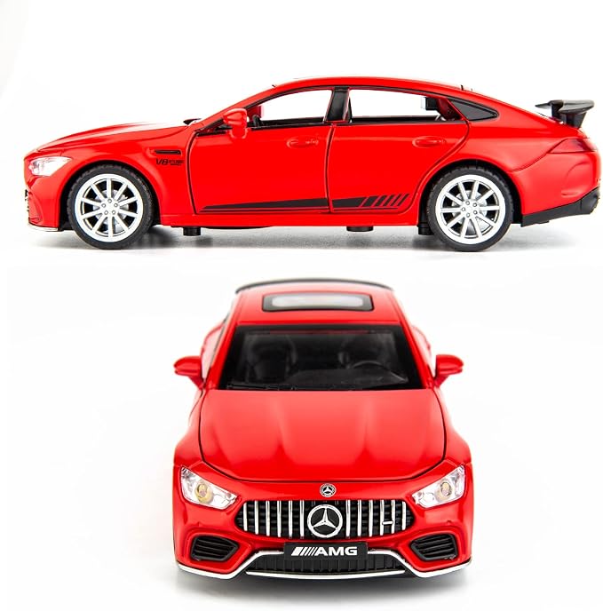 WAKAKAC 1/32 AMG GT63 Model Car Zinc Alloy Diecast Collectible Toy Car Pull Back with Light and Sound Toy Vehicle for 3+ Years Old Kids(Red)