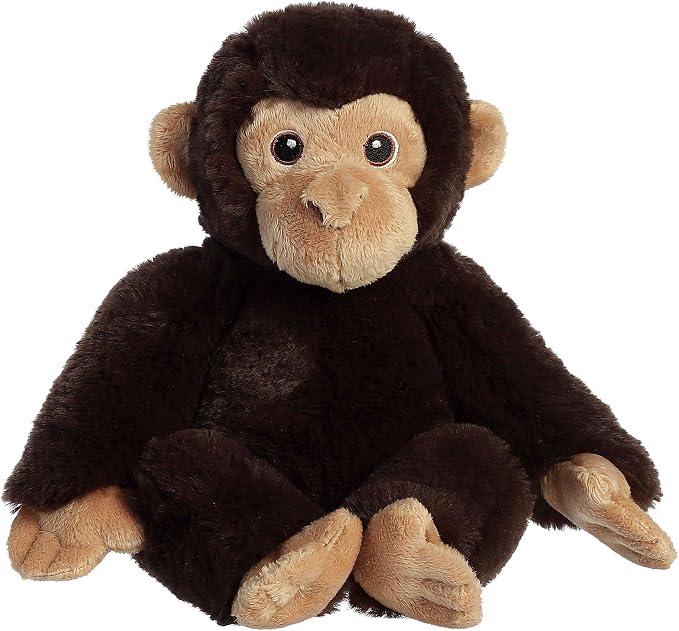 Aurora® Responsibly Made Eco Nation™ Chimpanzee Stuffed Animal - Ideal for Playtime Adventures - Perfect for Birthdays or Just Because - Brown 7.5 Inches