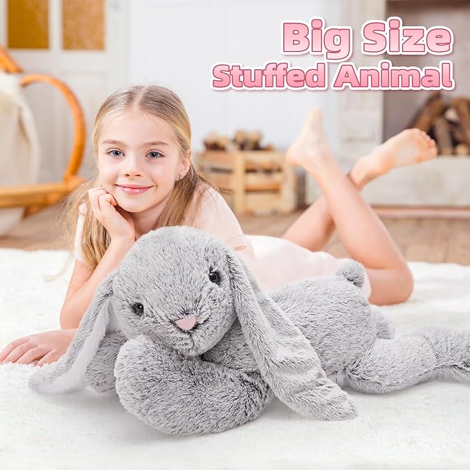 BENINY 31 Inch Large Bunny Stuffed Animal, Giant Easter Rabbit Plush Toy, Big Soft Cuddly Bunny Pillow Gift for Girls, Boys, Kids, Birthday and Christmas