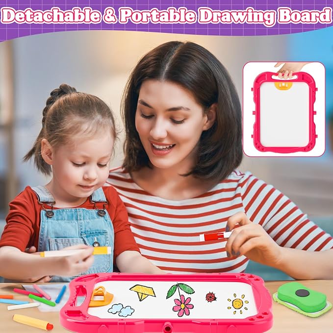 Easel for Kids Chalkboard,Double Sided Magnetic Drawing Painting Board | Toddler Easel Toys for 3-6 Year Old Girl Birthday Gifts