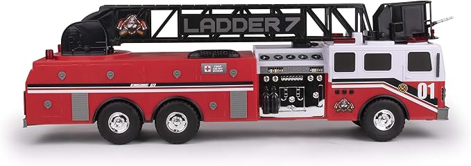 Mighty Fleet Titans 29" Jumbo Toy Fire Truck – Realistic Flashing Lights, Siren Sounds & Extendable Rotating Ladder – Durable, Interactive Vehicle Toy for Kids Ages 3+