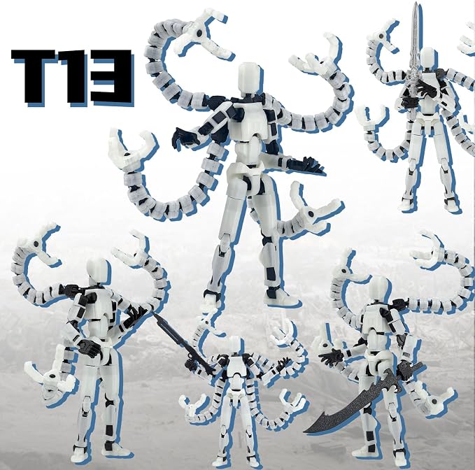 T13 Already Assembled Action Figure Accessories,T13 Multi-Jointed Movable,for Collectors Desktop Decorations t-13 Movability 3D Printed Toys (Luminous, 5.5inch)