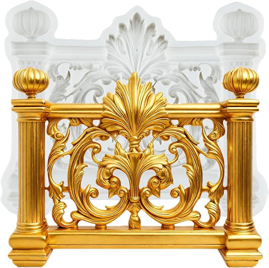 Baroque Fence Polymer Clay Molds European Relief Fence Silicone Mold for Jewelry Making Epoxy Resin Casting Air Dry Polymer Clay Craft