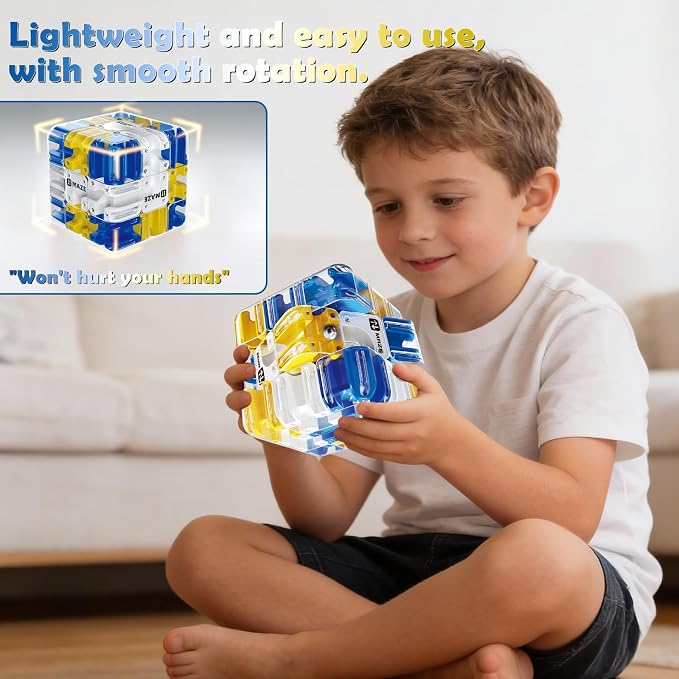 3D Labyrinth Puzzle Maze Cube - 3D Cube Puzzle for Kids 5-8 8-12, Improve Spatial Recognition and Cultivate Logical Thinking, Portable Brain Teaser for Kids & Adults (Ages 5+)‌ Boys & Girls Gifts