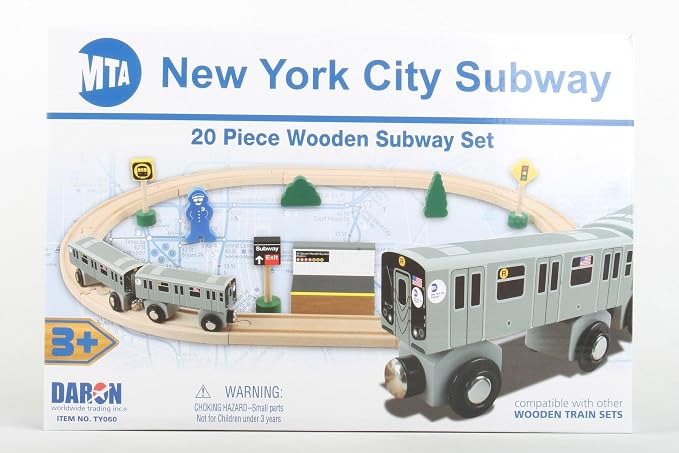 Daron NYC MTA 20Piece Wooden Subway Set