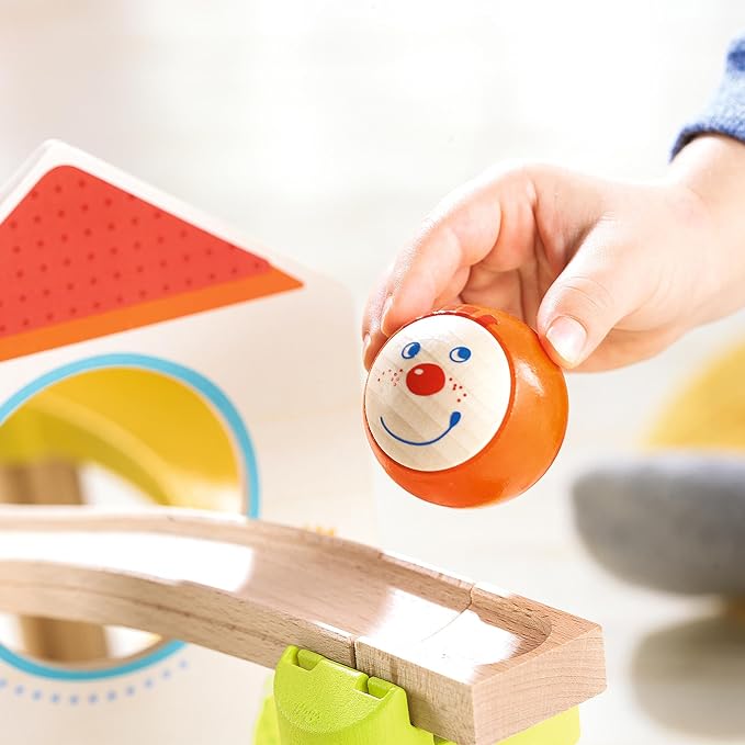 HABA Marble Run Kullerbu Windmill Playset, STEM Toy Building Set for 2-6 Year Olds, Montessori Toys Marble Maze, 25 Piece Ball Track