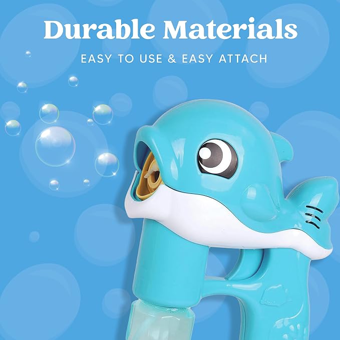JOYIN 2 Bubble Guns, Whale Bubble Maker LED Automatic with 4 Refill Solutions for Kids, Toddlers, Summer Outdoor Toy, Party Favor