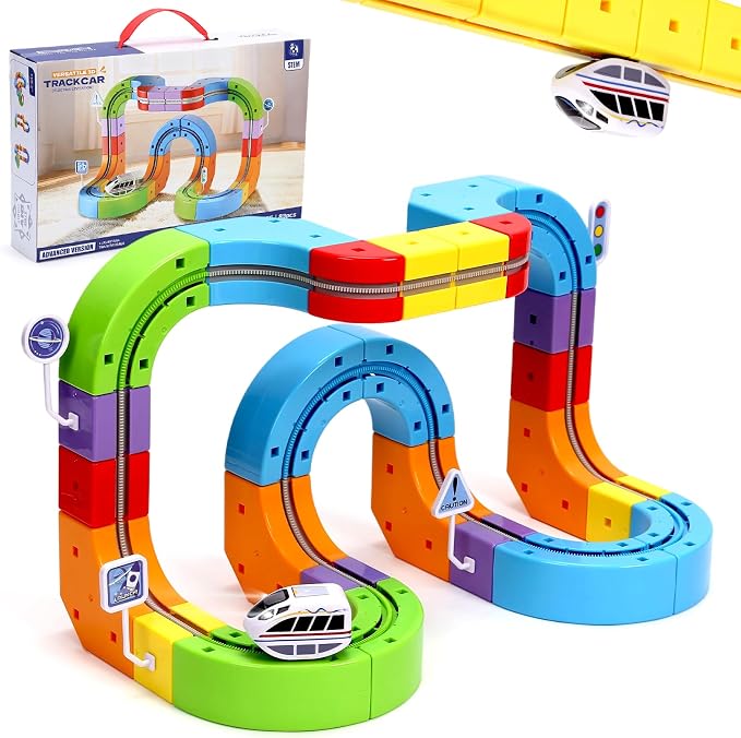 2026 New Infinity Racer 3D Train, 3D Stem Electric Train Set for Kids, DIY Assembled Track Vehicle, Create Lab Gravity Tracks, Educational Gift (Standard Edition)