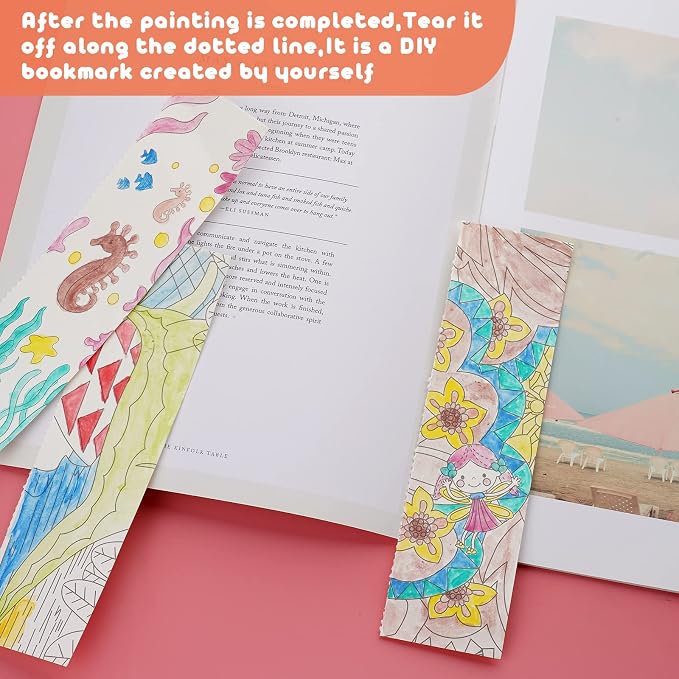 Cavnewt Watercolor Coloring Books for Kids Ages 4-8, Pocket Watercolor Painting Book Sets, Mess Free Paint with Water Books for Toddlers, Travel Activities Arts Party Birthday Gifts for Girls Boys