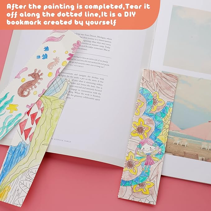 Cavnewt Watercolor Coloring Books for Kids Ages 4-8, Pocket Watercolor Painting Book Sets, Mess Free Paint with Water Books for Toddlers, Travel Activities Arts Party Birthday Gifts for Girls Boys
