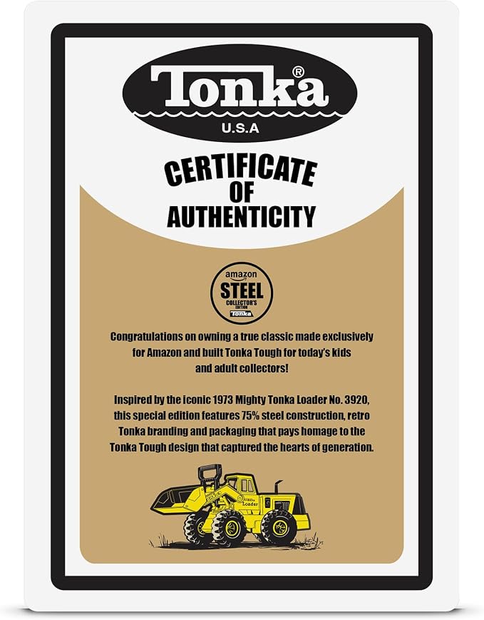 Tonka Retro Collector's Edition - Made with 2X More Steel, Kids Construction Toy, Metal Truck, Toy Truck for Boys and Girls, Kids, Toddlers, Ages 3+, Front Loader - Amazon Exclusive