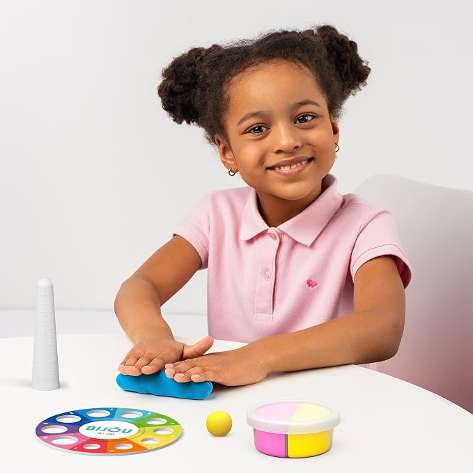 HEY CLAY Bijou - Clay Kit for Accessories Creation - Air Dry Clay with Tools and Fun Interactive App for Kids 3+ (Flower Rings)