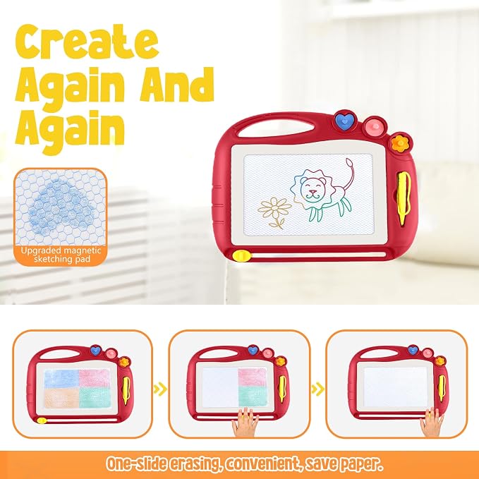 Magnetic Drawing Board, Toddler Toys for Age 1 2 3 Boys Girls, Toddler Drawing Board, Birthday Easter Christmas Halloween Kids Toy Gifts for Boys and Girls
