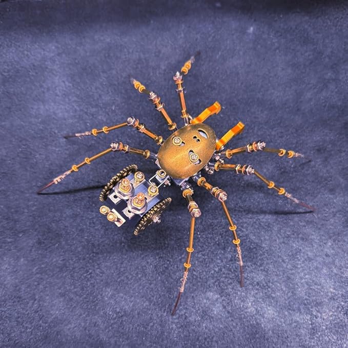 3D Metal Insect Puzzle for Adults, 186PCS Human-Face Hunting Mechanical Spider Model Kit, DIY Assembly Metal Puzzle Decoration Gift for Birthday Christmas