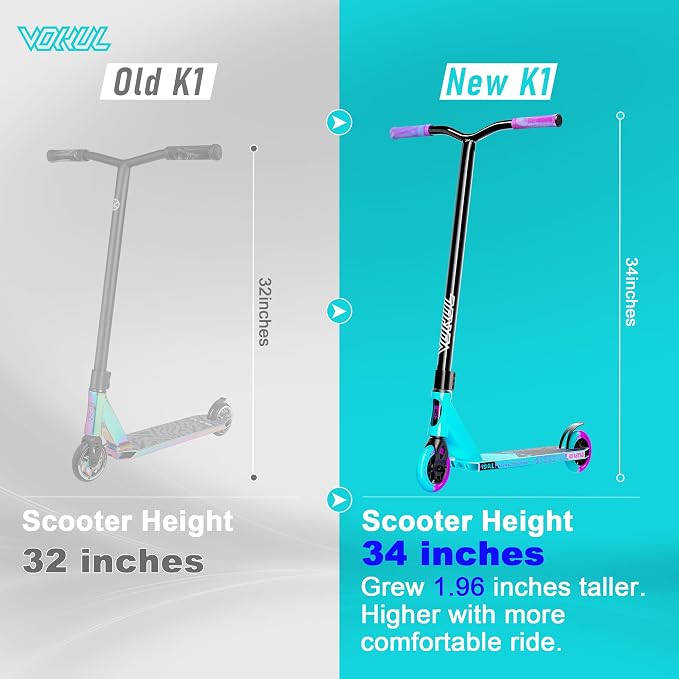 VOKUL K1 Pro Stunt Trick Scooter for Kids 8 Years and Up Freestyle Skate Park Street for Boys Girls