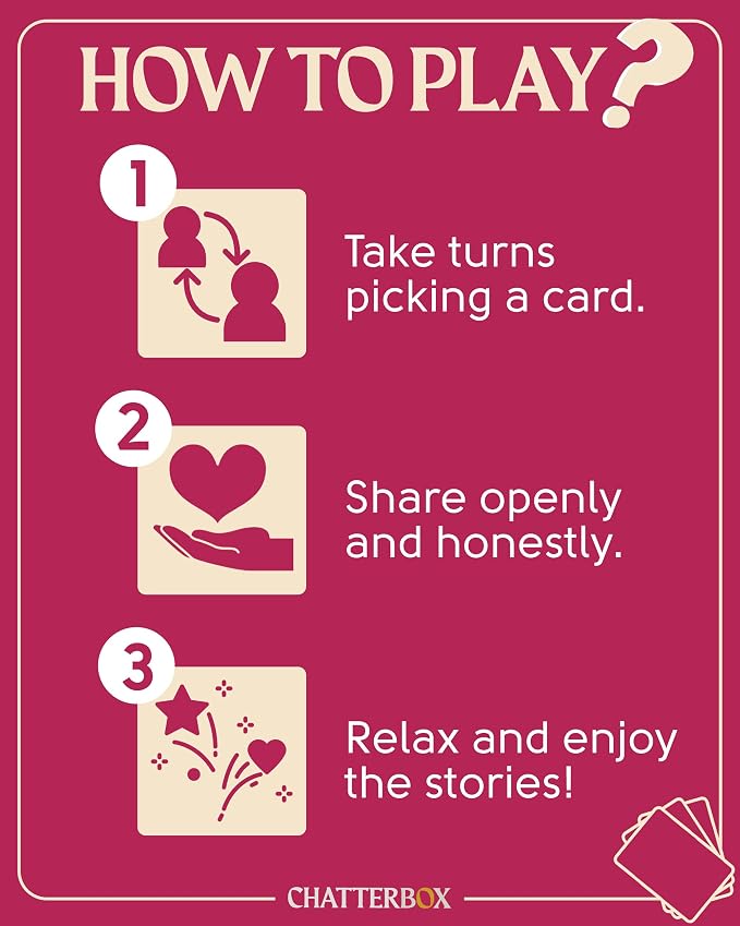 Chatterbox Conversation Cards for Couples, 200 Questions, Perfect for Romantic Date Night, Road Trip, and Anniversary, Fun Gift Idea and Connect with Your Partner on a Deeper Level, 2+ Players