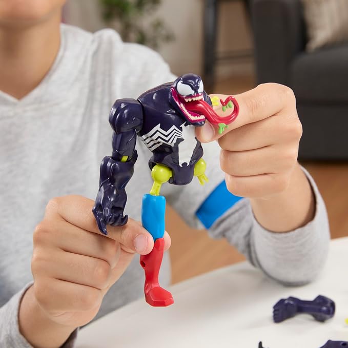 Spider-MAN Marvel MixMashers Venom vs. Venomized, Custom Action Figure & Accessories 2-Pack, 5-Inch-Scale Super Hero Toys for Kids Ages 4+ (Amazon Exclusive)