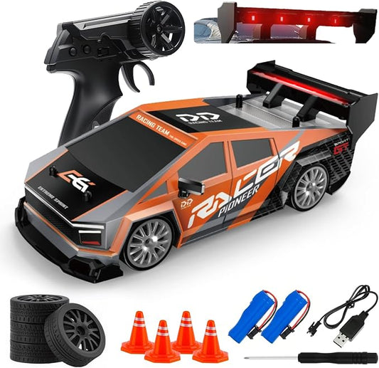 RC Drift Car, 1:24 Scale Remote Control Vehicle for Kids,2.4GHz 20KM/H 4WD High Speed RC Cars with LED Light, Two Batteries & Drifting Tires Racing Sport Toy Cars for Adults Boys Girls Kids 8603OG