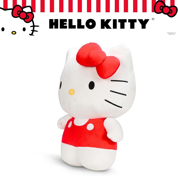 Hello Kitty Red Plush Cuddle Pillow Buddy, Kids Bedding Super Soft Kawaii Pillow, (Officially Licensed Product) by Franco Collectibles