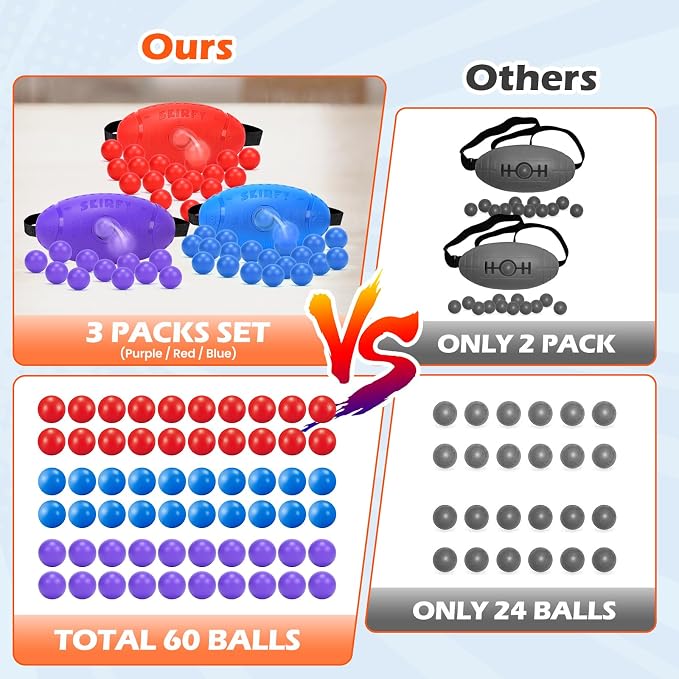 3 Pack Valentine's Shaking Swing Balls Set for Kids Adults, Outdoors Indoors Birthday Games Toy with 60 Balls, Carnival Bachelorette Party Games for Boys and Girls, Lawn Minute to Win It for Kid