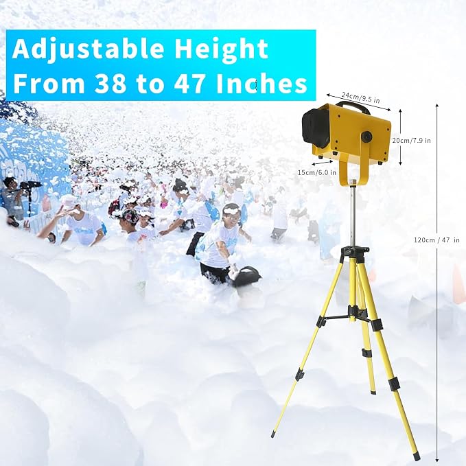 Flowing Foam Machine for Party, Party Foam Machine with Telescopic Support, Foam Cannon for Garden, Pool, Indoor, Birthdays, Celebrations, and Backyard Events