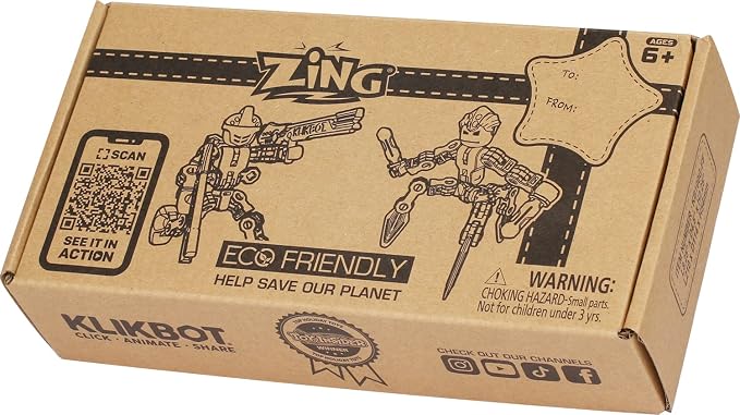 Zing Klikbot, Complete Set of 4 Poseable Action Figures with Weapons, Translucent, Create Stop Motion Animation, for Ages 6 and Up (Series 3 Guardians)