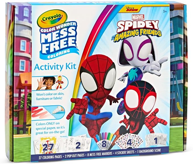 Crayola Color Wonder Spidey and His Amazing Friends Kit, Mess Free Coloring, Spiderman Coloring Pages & Stickers, Spiderman Toy, Kids Gift