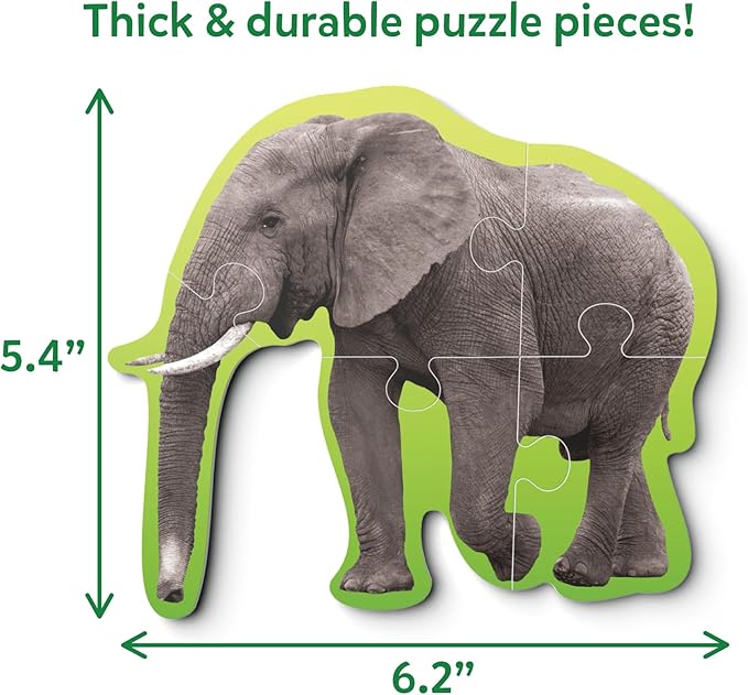 Skillmatics Step by Step Puzzles - 40 Piece Jigsaw & Toddler Puzzle, Montessori Educational Toy for Boys & Girls, Wild Animals, Travel Friendly, Gifts for Kids Ages 3, 4, 5 and Up
