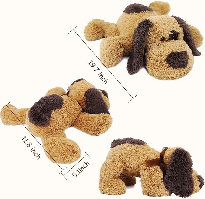 WEIGEDU Floppy Stuffed Dog Puppy Plush Toy, 20 inch, Brown | Huggable Beagle Labrador Retriever Stuffed Animal Dogs, Lying Down, Super Soft, for Kid Girl Boy Baby Christmas Birthday Gift