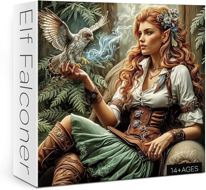 Elf Women Owl Puzzles for Adults 1000 Pieces Nature, Magic Forest Bird Tree Scenery Art Jigsaw Puzzles, Impossible Hard Difficult Challenging Aesthetic Garden Puzzle