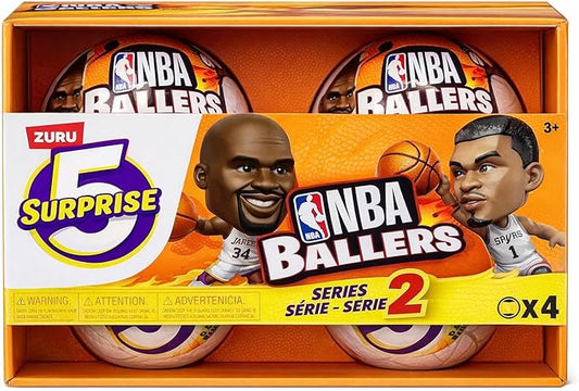 ZURU 5 Surprise NBA Ballers Series 2 Official NBA Collectible Figures & Accessories – Surprise Unboxing Basketball Sports Toy (4 Capsules)